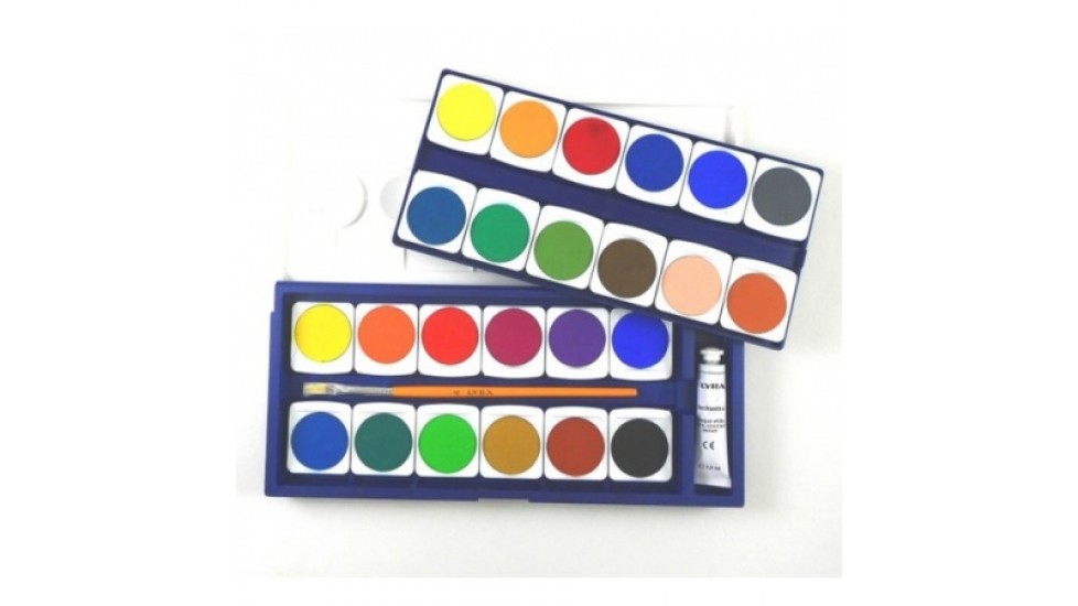 Boîtier d'aquarelle opaque avec pastille de différentes couleurs Lyra